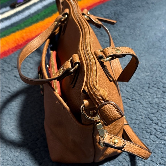 Tommy Hilfiger Tan Handbag with Red and Black Stripe - Picture 4 of 7